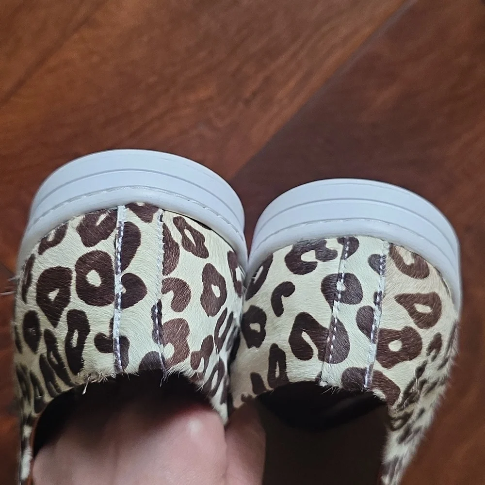 Two Pretty Leopard Print Genuine Calf Hair Sneakers - Leather Lined - Picture 6 of 11